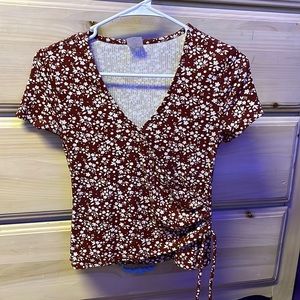 maroon blouse